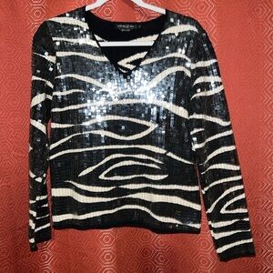 Adrienne Vittadini Sparkling Wool Sweater M